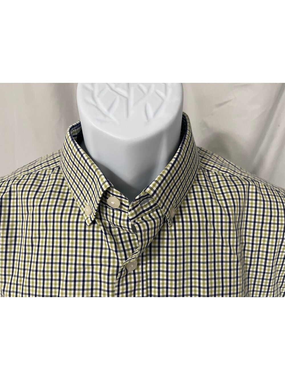 UNTUCKit Men's White Green Blue Wrinkle Free Slim Fit s/s Shirt Medium M